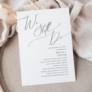 Whimsical Minimal Script We Still Do Vow Renewal I Invitation