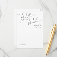 Whimsical Minimal Script Wedding Well Wishes Card