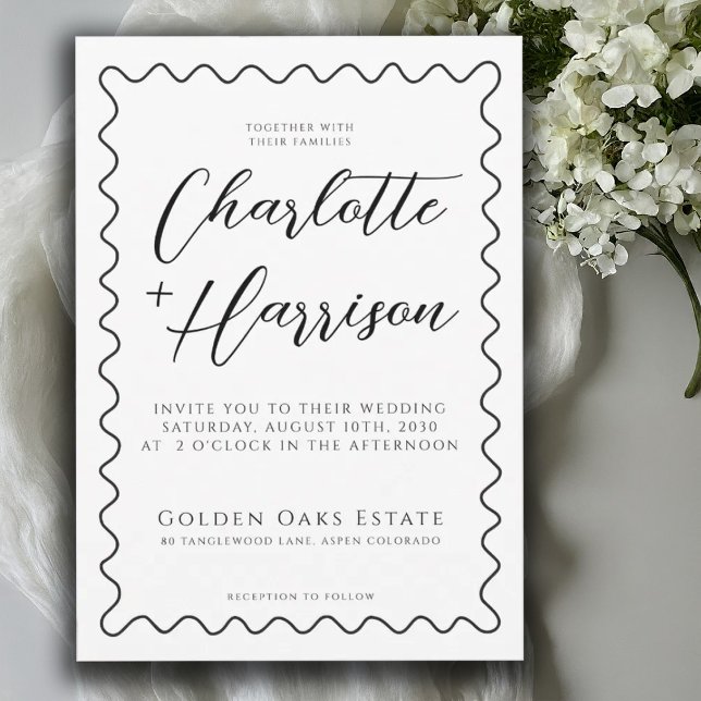 Whimsical Minimalist Handwritten Script Wedding Invitation (Creator Uploaded)