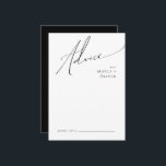 Whimsical Minimalist Script | Black Wedding Advice Card<br><div class="desc">This whimsical minimalist script | black wedding advice card is perfect for your classic simple black and white minimal modern boho wedding. The design features elegant, delicate, and romantic handwritten calligraphy lettering with formal shabby chic typography. The look will go well with any wedding season: spring, summer, fall, or winter!...</div>