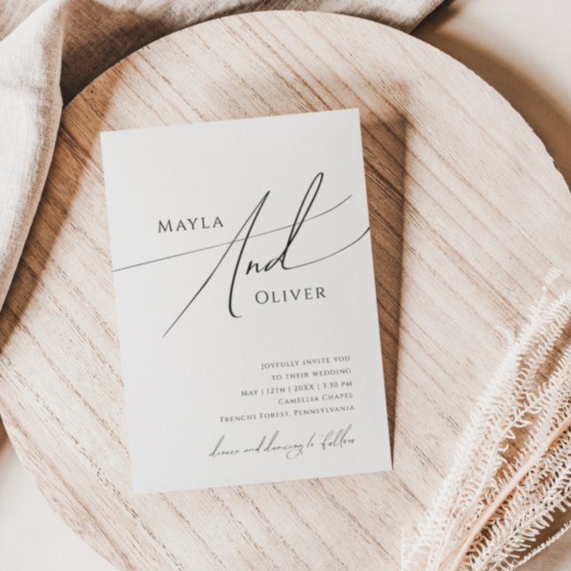 Whimsical Minimalist Script Casual Wedding Invitation (Creator Uploaded)