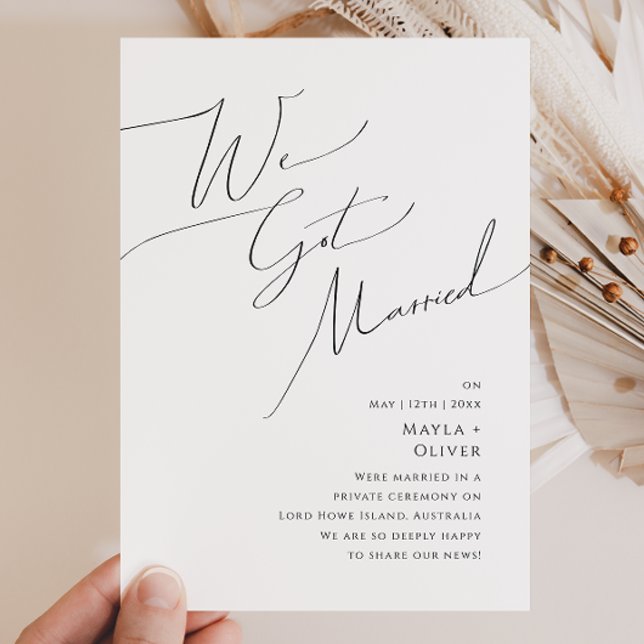 Whimsical Minimalist Script Elopement Announcement (Creator Uploaded)