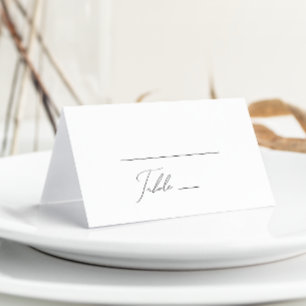 Whimsical Minimalist Script Folded Place Card