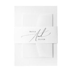 Whimsical Minimalist Script Invitation Belly Band