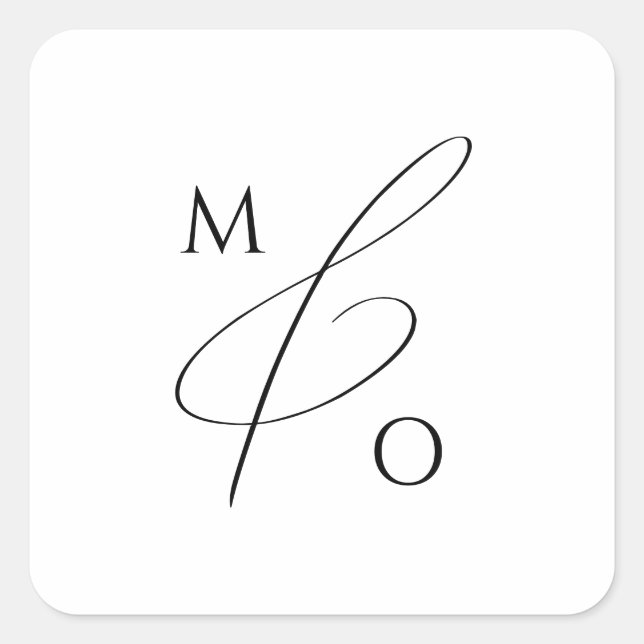 Whimsical Minimalist Script Monogram Envelope Seal (Front)