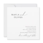Whimsical Minimalist Script Photo Square Wedding