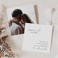 Whimsical Minimalist Script Photo Square Wedding