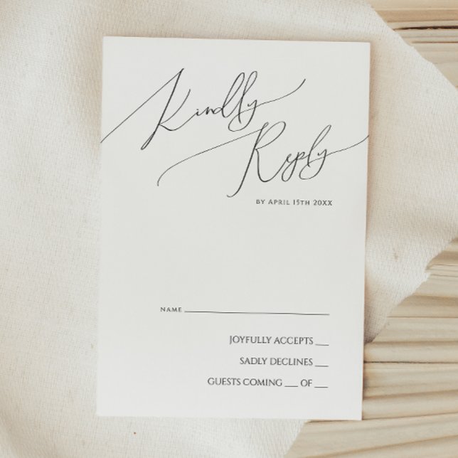 Whimsical Minimalist Script RSVP Card (Creator Uploaded)
