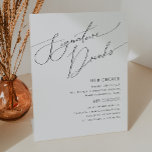 Whimsical Minimalist Script | Signature Drinks Pedestal Sign<br><div class="desc">This whimsical minimalist script | signature drinks pedestal sign is perfect for your classic simple black and white minimal modern boho wedding. The design features elegant, delicate, and romantic handwritten calligraphy lettering with formal shabby chic typography. The look will go well with any wedding season: spring, summer, fall, or winter!...</div>