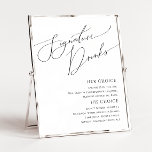 Whimsical Minimalist Script Signature Drinks Sign<br><div class="desc">This whimsical minimalist script signature drinks sign is perfect for your classic simple black and white minimal modern boho wedding. The design features elegant, delicate, and romantic handwritten calligraphy lettering with formal shabby chic typography. The look will go well with any wedding season: spring, summer, fall, or winter! The product...</div>