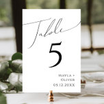 Whimsical Minimalist Script | table number<br><div class="desc">This whimsical minimalist script | table number is perfect for your classic simple black and white minimal modern boho wedding. The design features elegant, delicate, and romantic handwritten calligraphy lettering with formal shabby chic typography. The look will go well with any wedding season: spring, summer, fall, or winter! The product...</div>