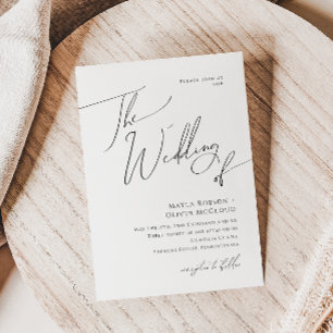 Whimsical Minimalist Script The Wedding Of Invitation