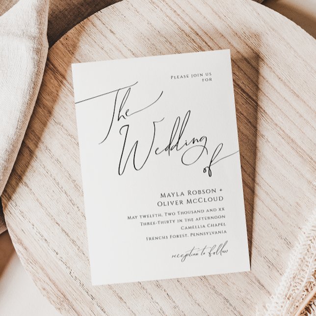 Whimsical Minimalist Script The Wedding Of Invitation (Creator Uploaded)