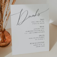 Whimsical Minimalist Script | Wedding Drinks Menu