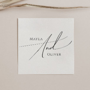 Whimsical Minimalist Script Wedding Napkin