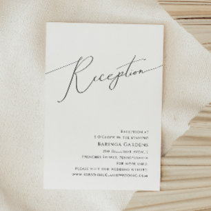 Whimsical Minimalist Script Wedding Reception Card