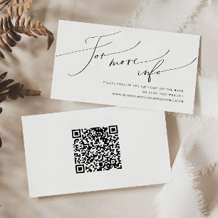 Whimsical Minimalist Script Wedding Website Enclos Enclosure Card