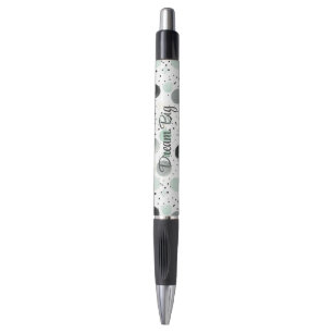 Whimsical Mint Black Cream Dots