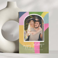 Whimsical Modern Abstract Art Photo Holiday Card