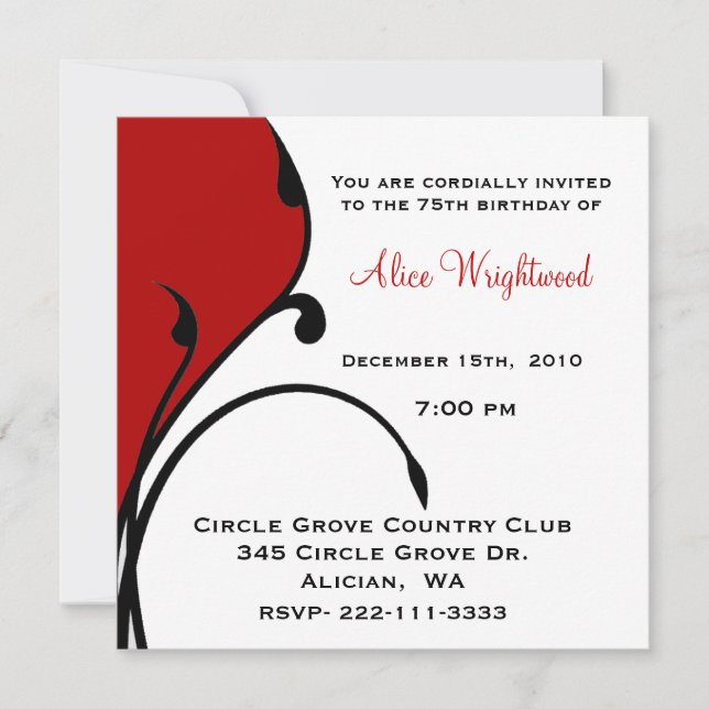 Whimsical Modern Birthday Invitation (Front)