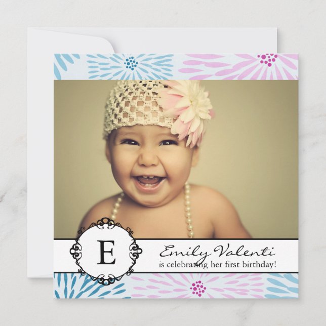 Whimsical & Modern Birthday Party Invitation (Front)