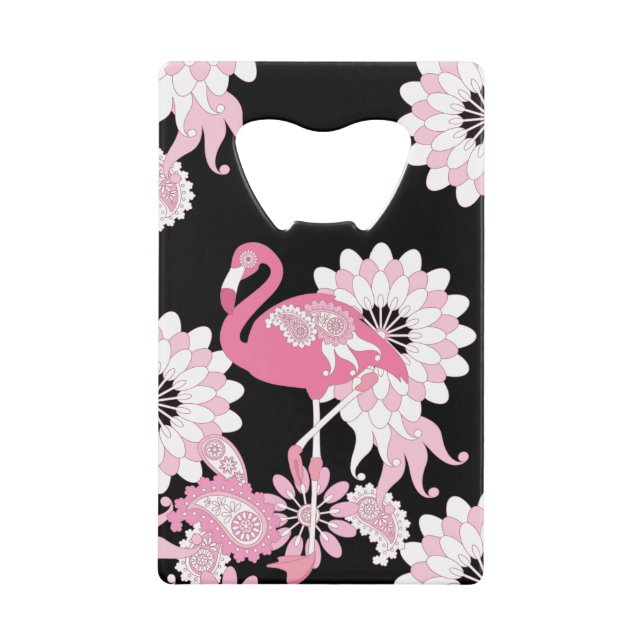 Whimsical Modern Black Pink Flamingo (Front)