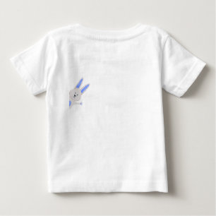 Whimsical Modern Blue Bunny 1st Birthday Baby T-Shirt