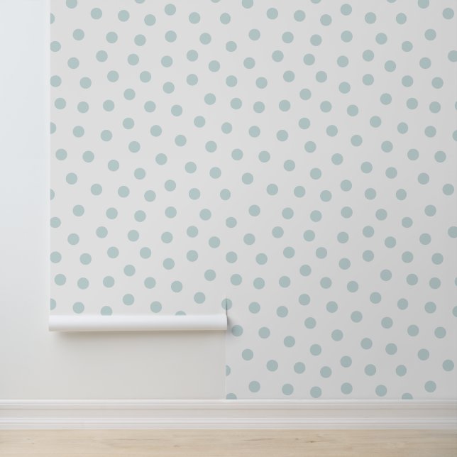 Whimsical Modern Blue Dots Pattern Wallpaper (Application)