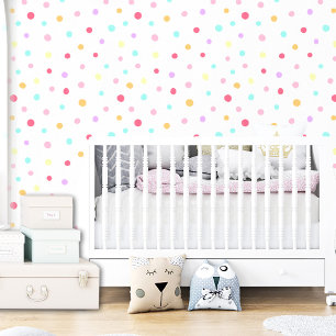 Whimsical Modern Colourful Purple Polka Dot Patter Wallpaper