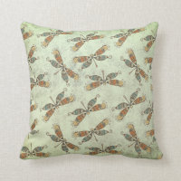 Whimsical Modern Dragonfly Pattern On Sage Green