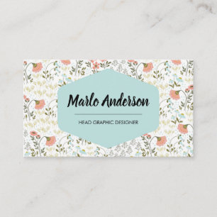 Whimsical Modern Flower Business Card