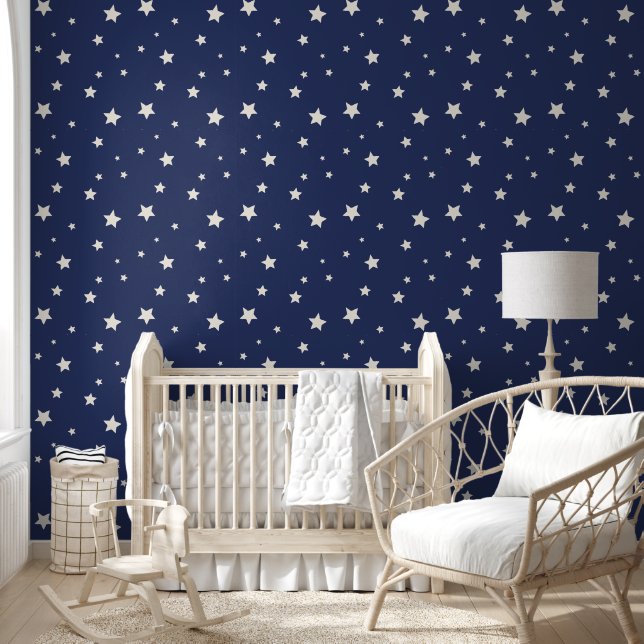 Whimsical Modern Starry Night Stars Wallpaper (Kids)