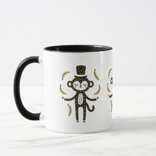 Whimsical Monkey Juggling Bananas  Mug