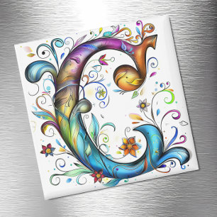Whimsical Monogram C Magnet