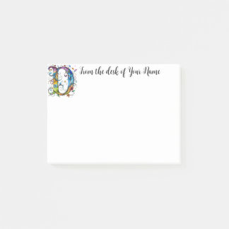 Whimsical Monogram D Post-it Notes