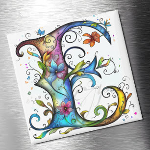 Whimsical Monogram E Magnet
