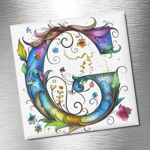 Whimsical Monogram G Magnet