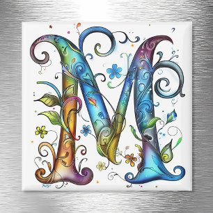 Whimsical Monogram M Magnet