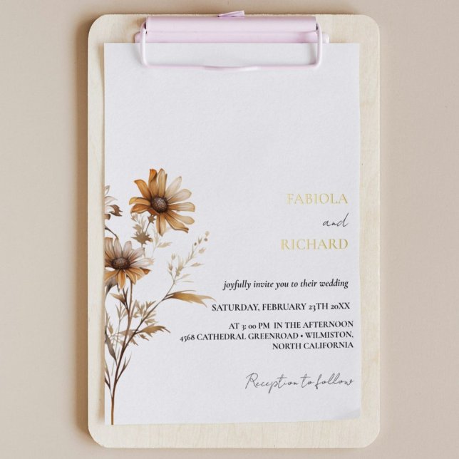 Whimsical Monogram Photo Wildflower Wedding  (Creator Uploaded)
