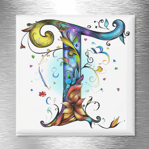 Whimsical Monogram T Magnet