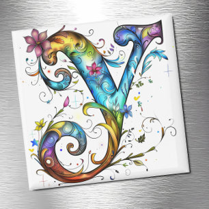 Whimsical Monogram Y Magnet