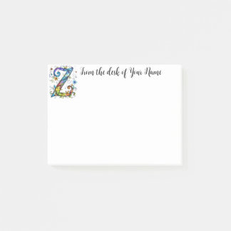Whimsical Monogram Z Post-it Notes