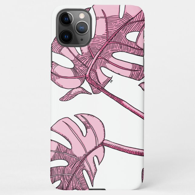 Whimsical, monstera leaf design iPhone case (Back)