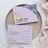 Whimsical Moon Purple Thank You
