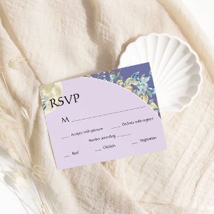 Whimsical Moon Purple Wedding RSVP Card