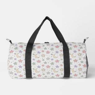 Whimsical Moon Star Pattern Duffle Bag