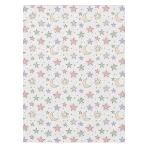 Whimsical Moon Star Pattern Tablecloth