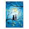 Whimsical Moon with Cats
