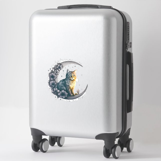 Whimsical Moonlit Cat Art (Suitcase)