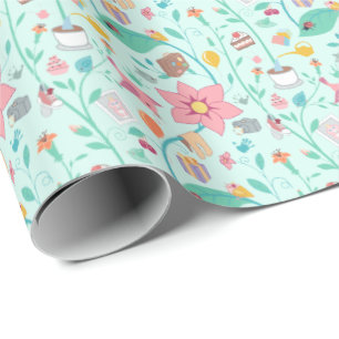 Whimsical Mother's Day Collage Pattern Wrapping Paper